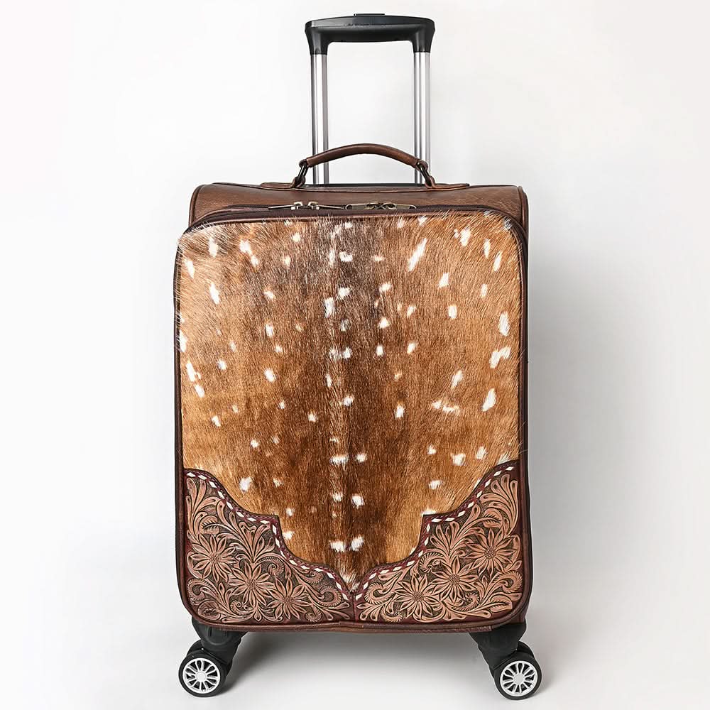 American Darling Travel Case Beautifully Hand Tooled Hair-On Genuine Leather women bag western Handbag Purse