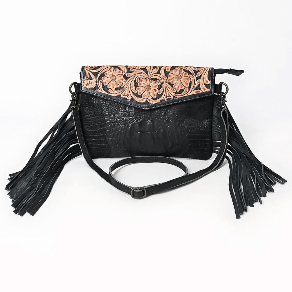 American Darling Clutch Hand Tooled Crocodile Embossed Genuine Leather Women Bag Western Handbag Purse