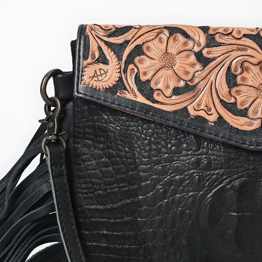 American Darling Clutch Hand Tooled Crocodile Embossed Genuine Leather Women Bag Western Handbag Purse