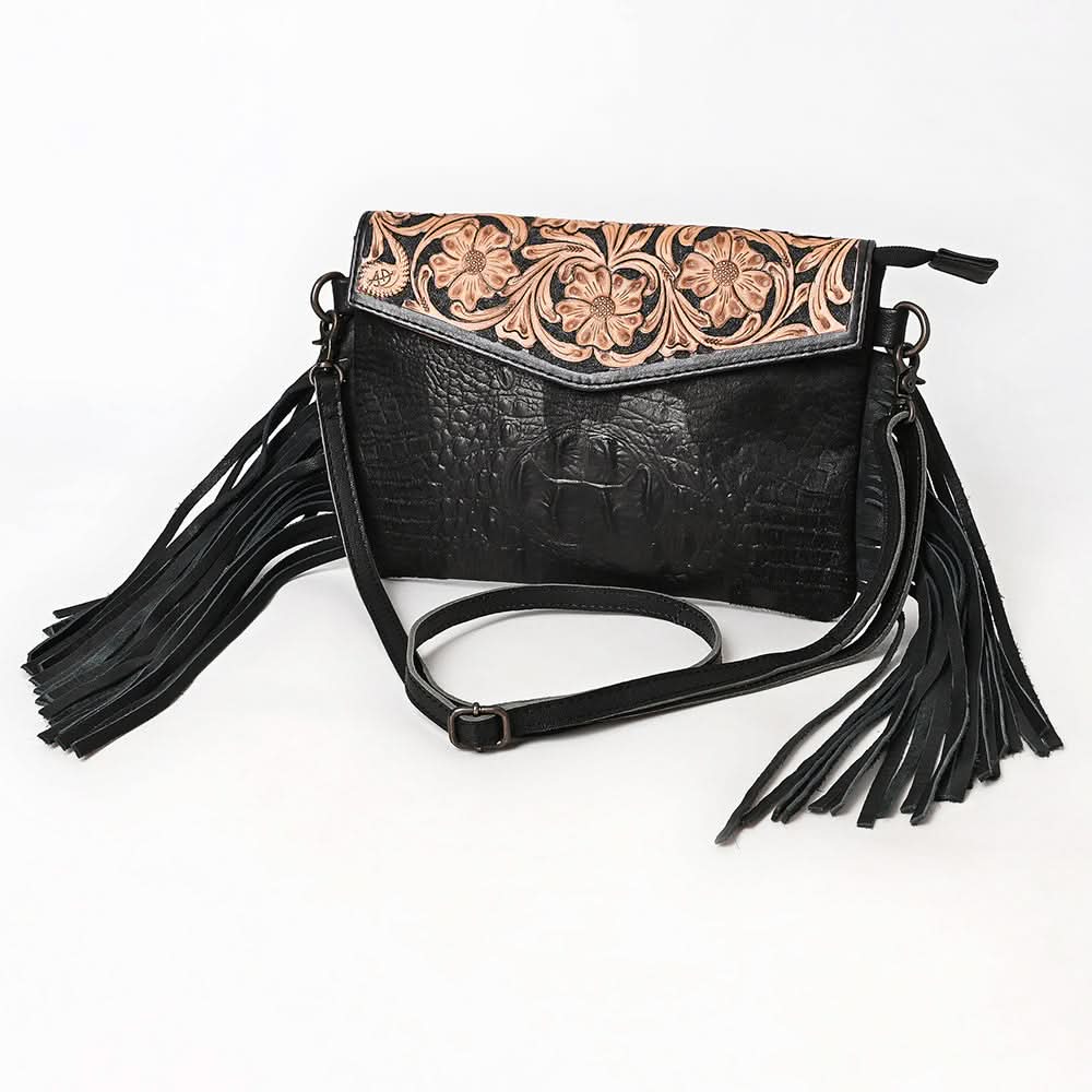 American Darling Clutch Hand Tooled Crocodile Embossed Genuine Leather Women Bag Western Handbag Purse