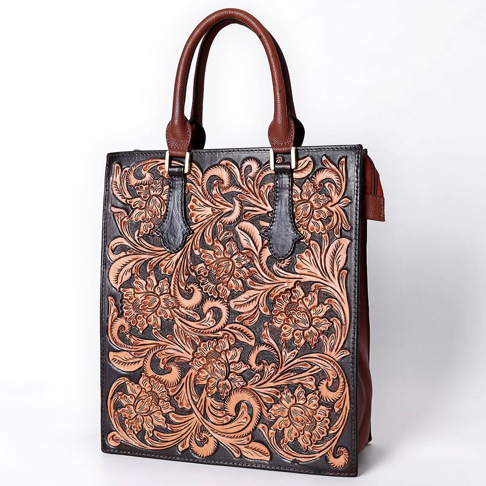American Darling Hand Tooled Genuine Leather Tote Bag | Western Travel Bags College