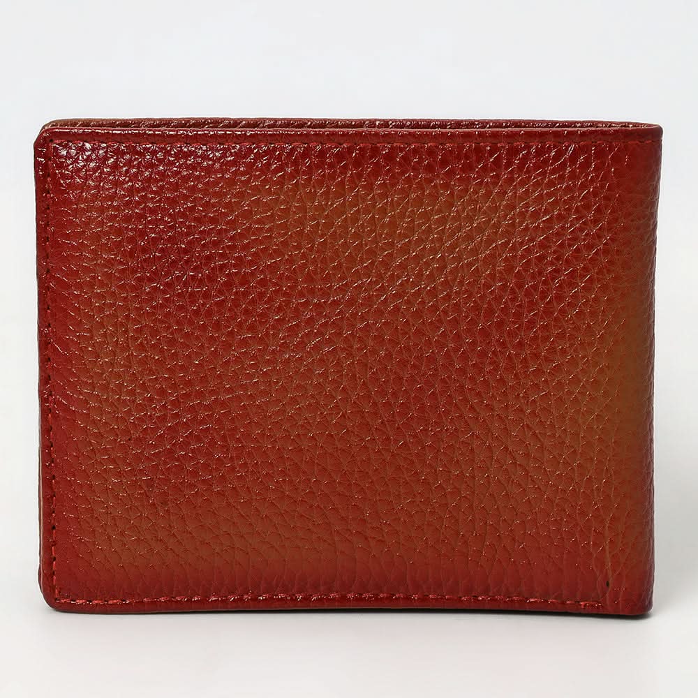 OHLAY Rodeo Genuine Leather Western Bifold Wallet For Men Mahogany