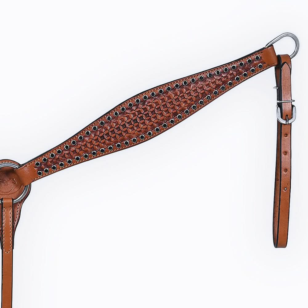COMFYTACK Western Horse Headstall Breast Collar Set American Leather Tan