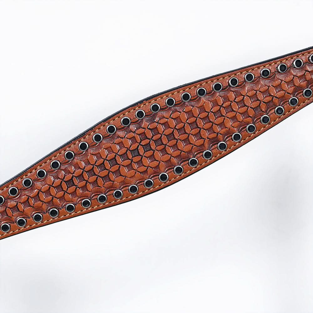COMFYTACK Western Horse Headstall Breast Collar Set American Leather Tan