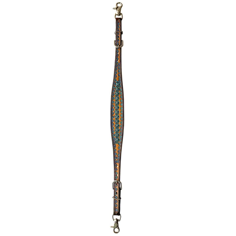 Bar H Equine American Leather Horse Saddle Tack One Ear Headstall | Breast Collar | Browband Headstall | Wither Strap | Tack Set for Horses Turquoise Symmetry Collection