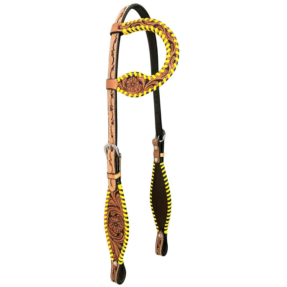 Bar H Equine American Leather Horse Saddle Tack One Ear Headstall | Breast Collar | Browband Headstall | Wither Strap | Tack Set BER257