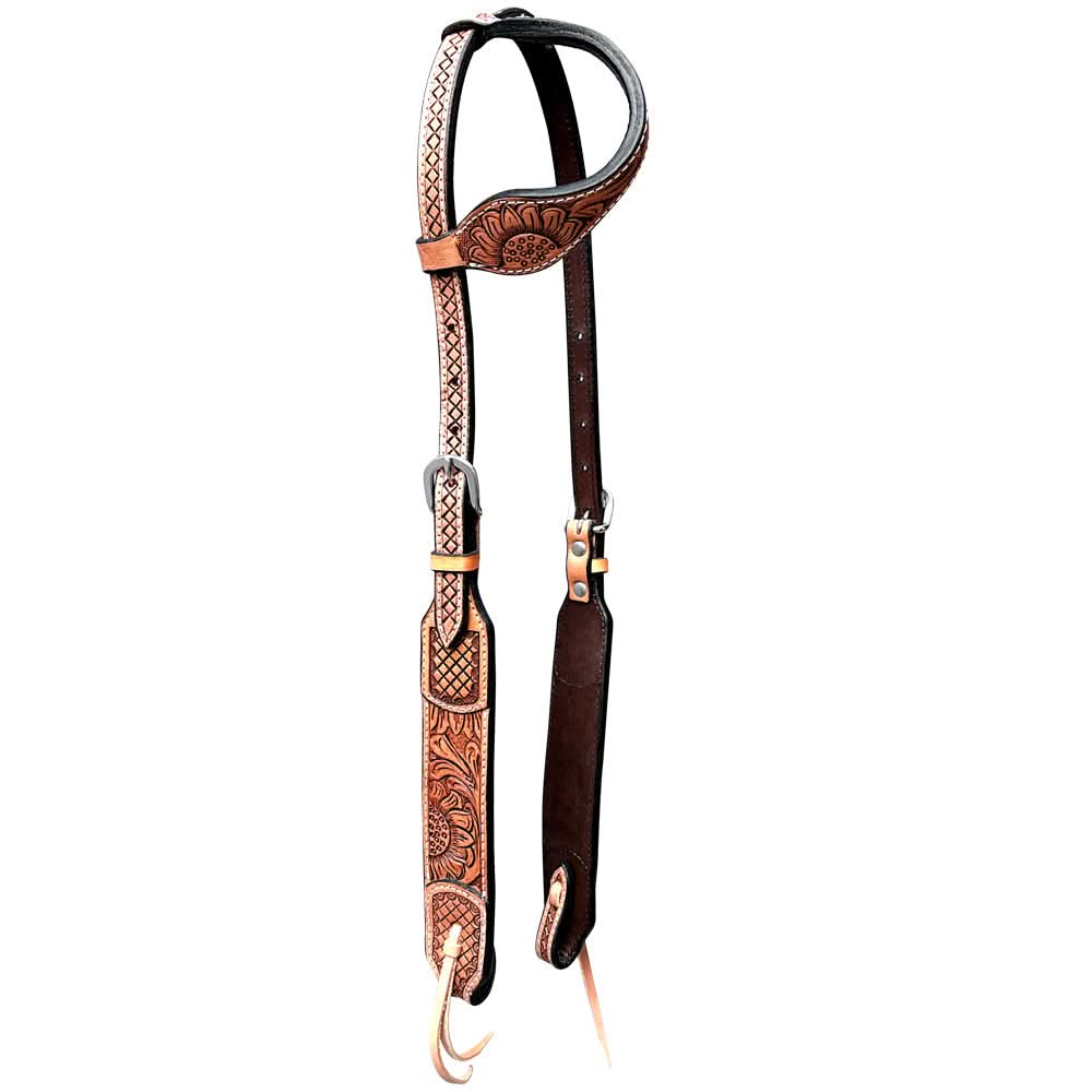 Bar H Equine American Leather Horse Saddle Tack One Ear Headstall | Breast Collar | Browband Headstall | Wither Strap | Tack Set BER269