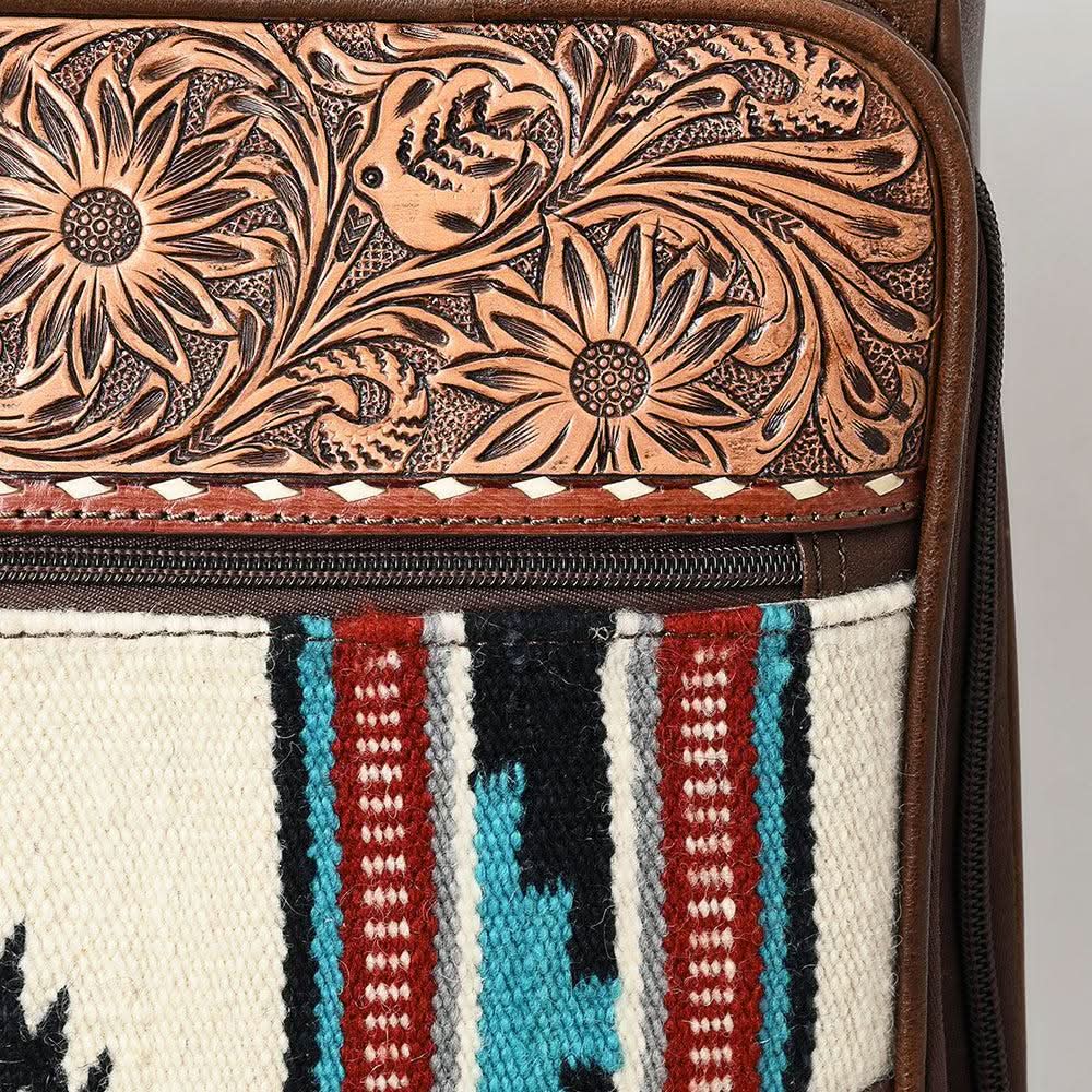 Hand Tooled Saddle Blanket Genuine Leather women bag western handbag purse