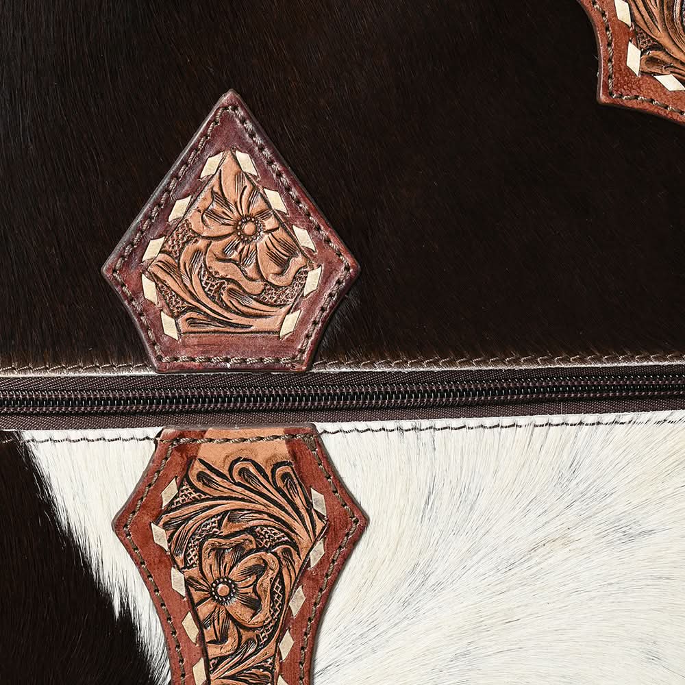 Hand Tooled Hair-On Genuine Leather women bag western handbag purse