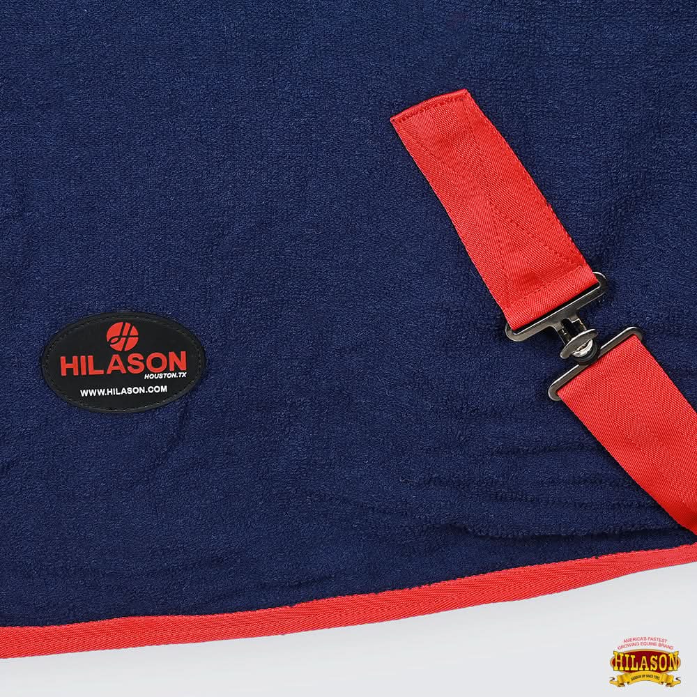 HILASON Western Equine Premium Cotton Towel Horse Blanket Navy Blue