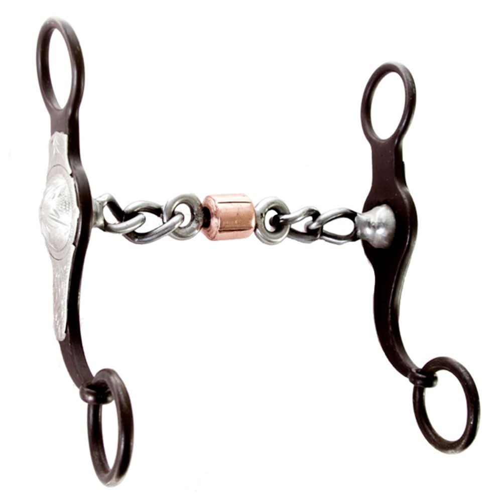 5-1/8" HILASON Western Horse Antique Finish Cowboy Wild Flower Bit 5-1/8"