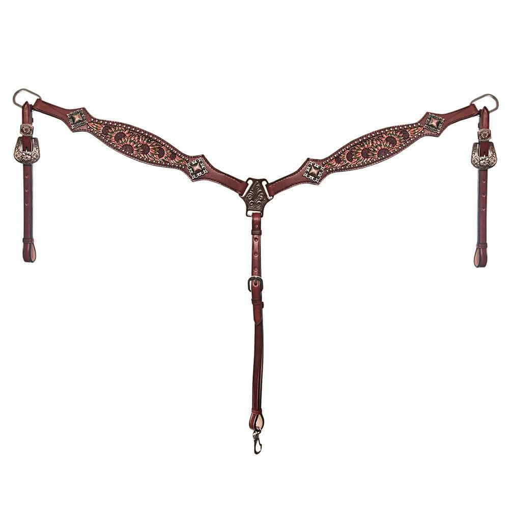 AMERICAN DARLING Western Horse Headstall Breast Collar Set American Leather