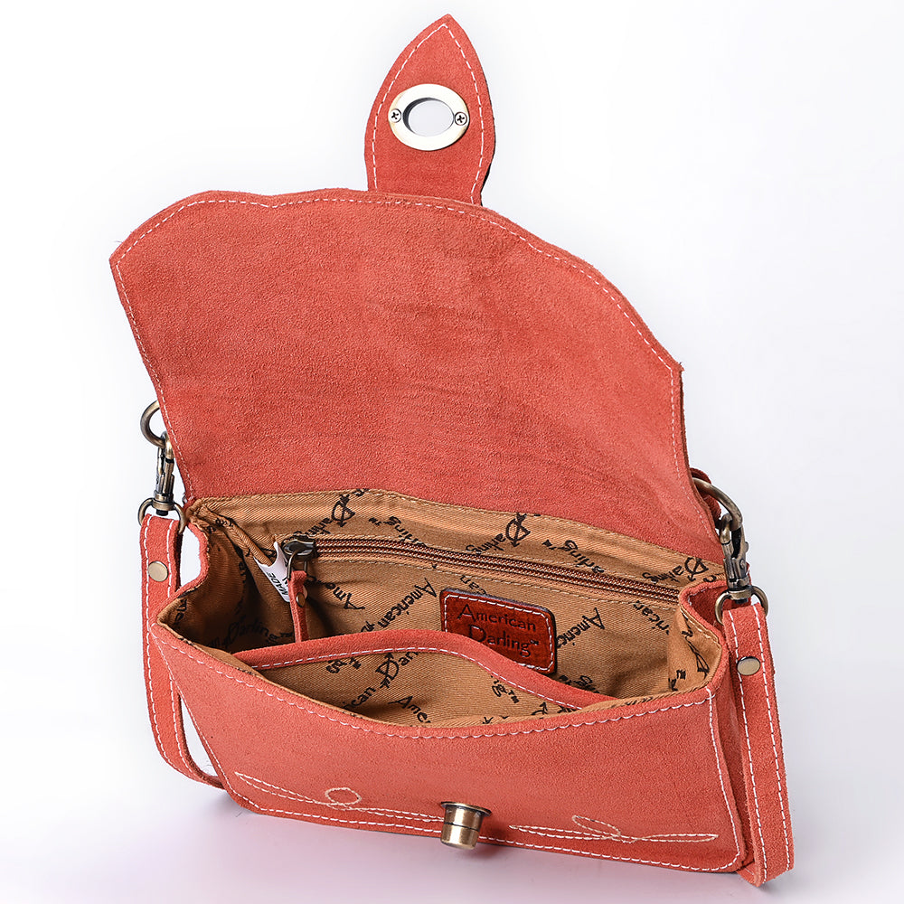 American Darling Crossbody Hand Tooled Suede Genuine Leather Women Bag Western Handbag Purse