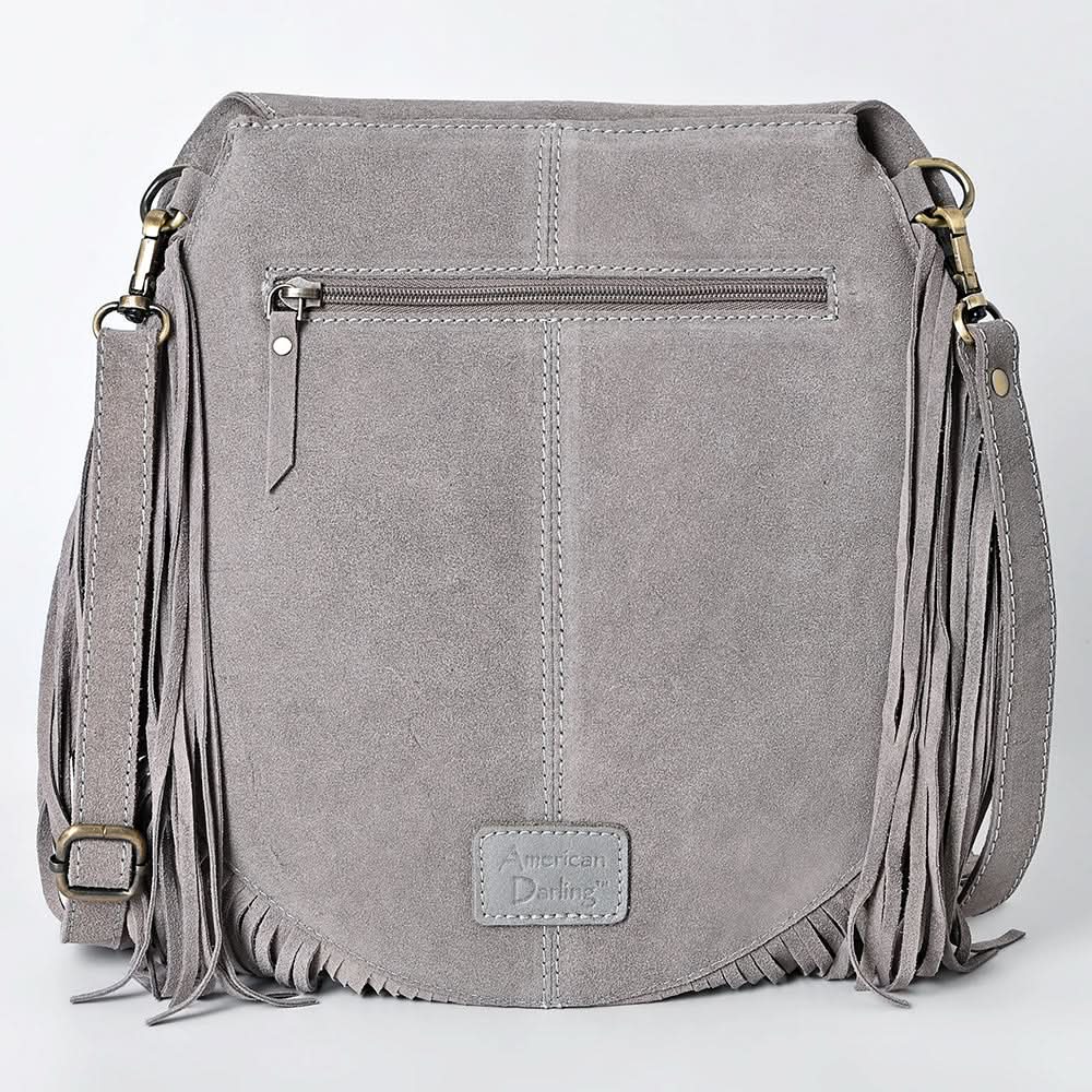 American Darling Crossbody Genuine Suede Leather Women's Bag Western Handbag Purse | Hand tooled