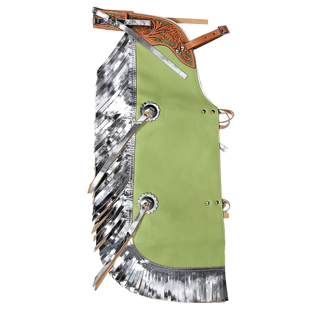 Hilason Western Pro Rodeo Bull Riding Chaps Leather Youth Kid