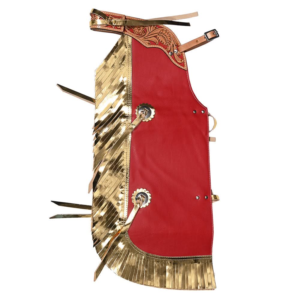 Hilason Western Pro Rodeo Bull Riding Chaps Leather Youth Kid