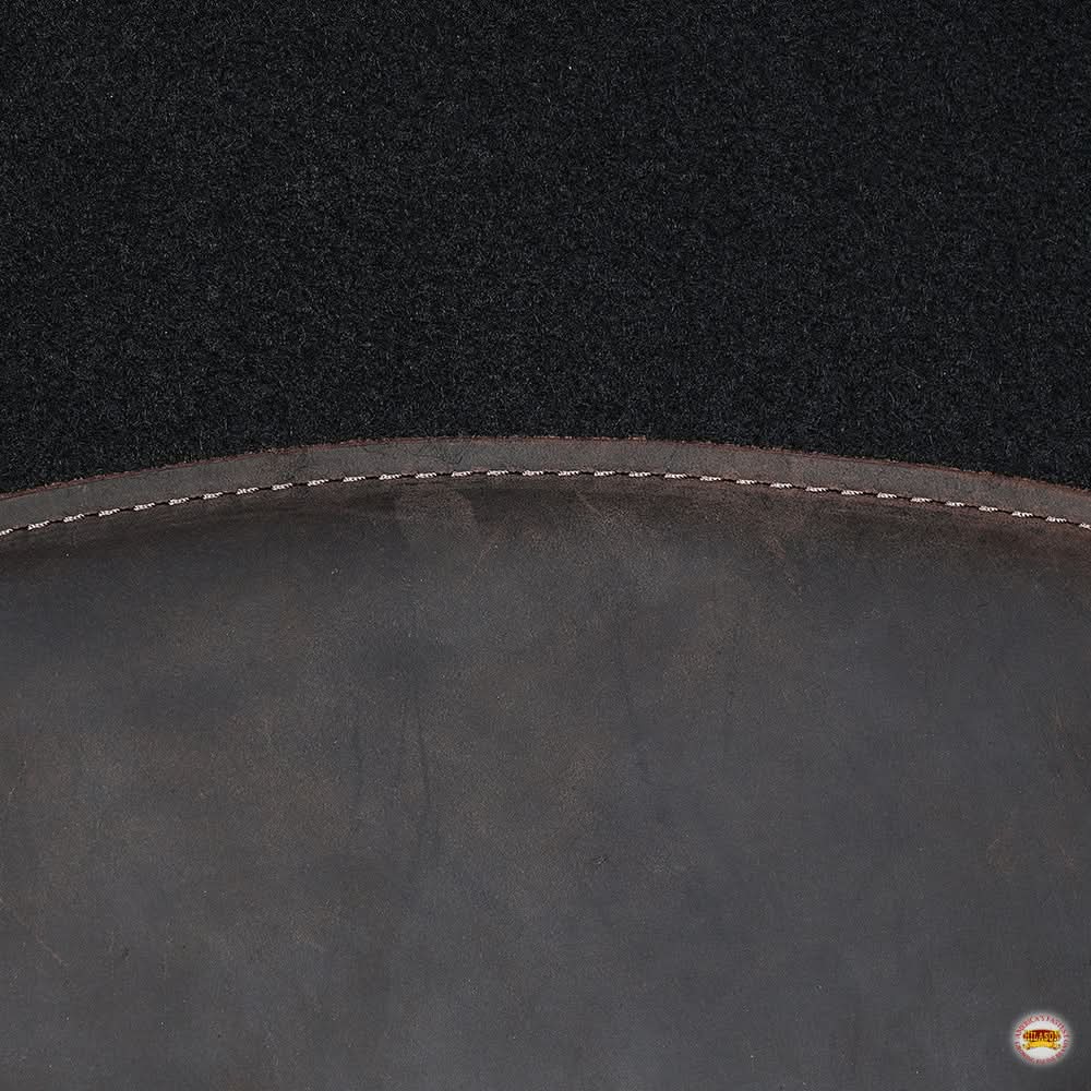 HILASON Western Horse Wool Felt Round Contoured Western Saddle Pad W/ Genuine Leather Black