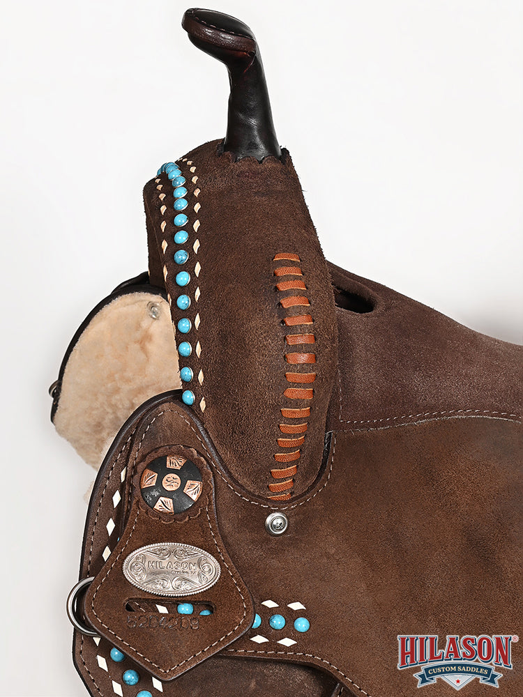 Hilason Western Horse Barrel Flex Tree Trail American Leather Saddle Brown