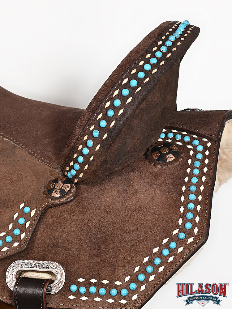 Hilason Western Horse Barrel Flex Tree Trail American Leather Saddle Brown