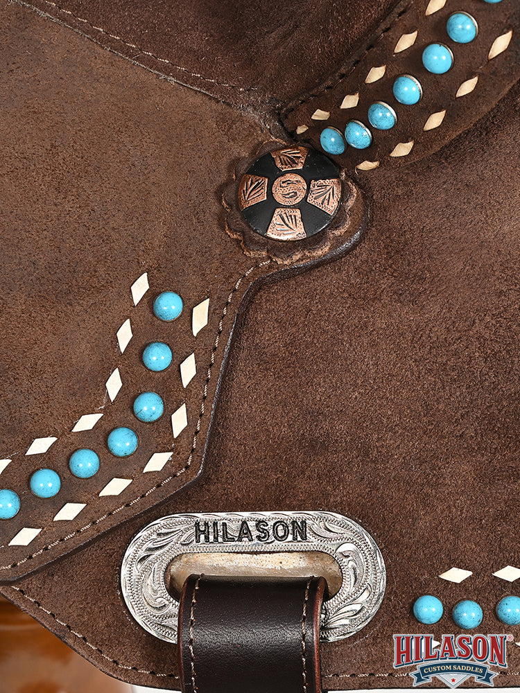 Hilason Western Horse Barrel Flex Tree Trail American Leather Saddle Brown
