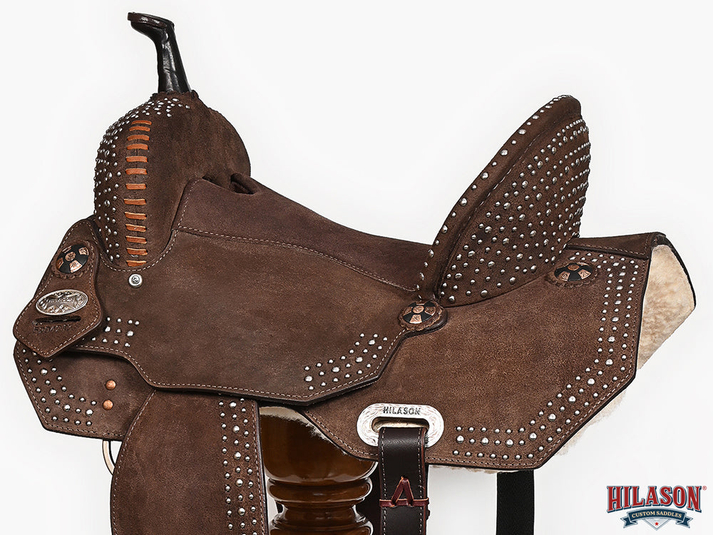 Hilason Western Horse Barrel Flex Tree Trail American Leather Saddle Brown