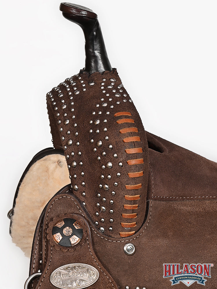 Hilason Western Horse Barrel Flex Tree Trail American Leather Saddle Brown
