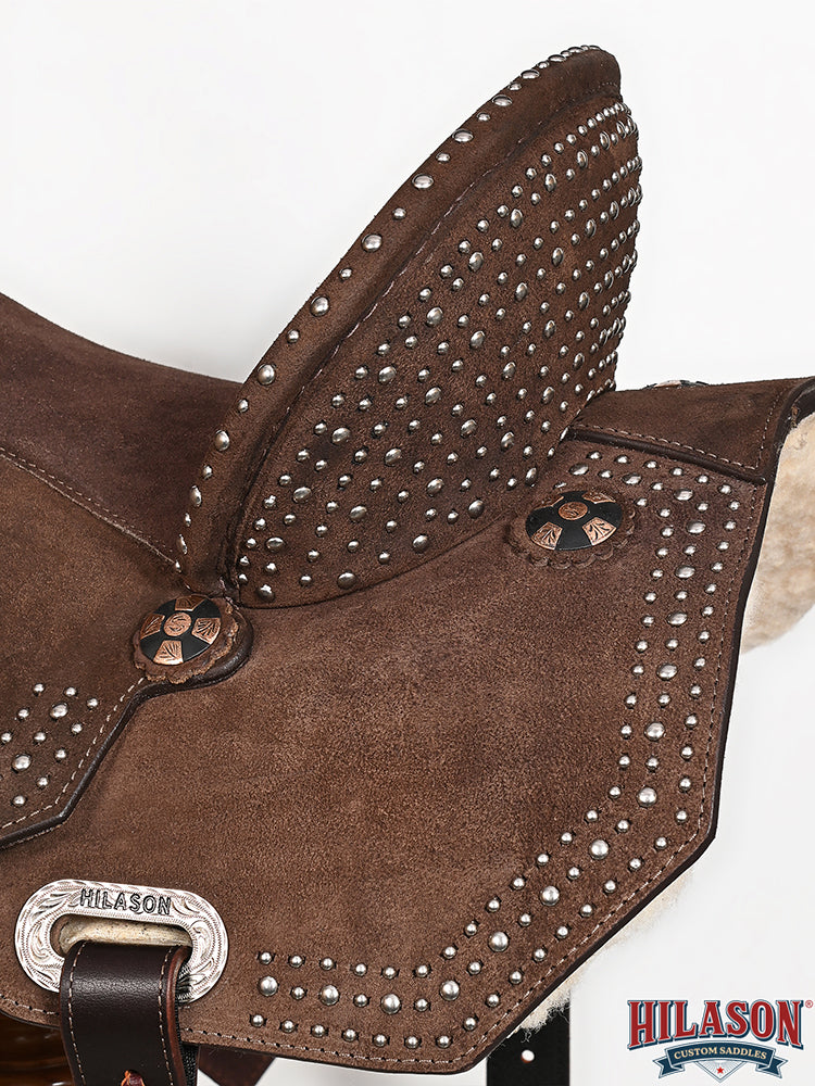 Hilason Western Horse Barrel Flex Tree Trail American Leather Saddle Brown
