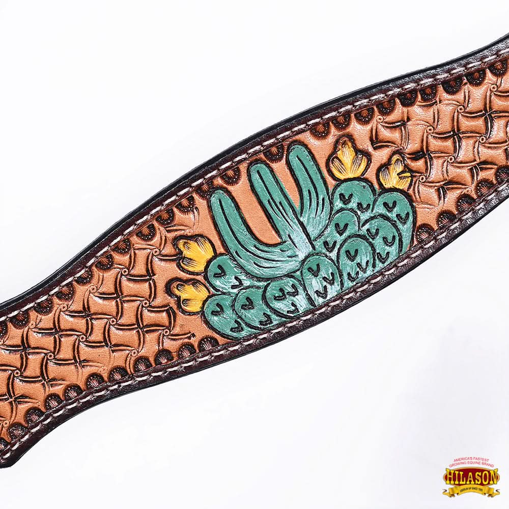 HILASON Western Horse Hand Carved American Leather Breast Collar Headstall