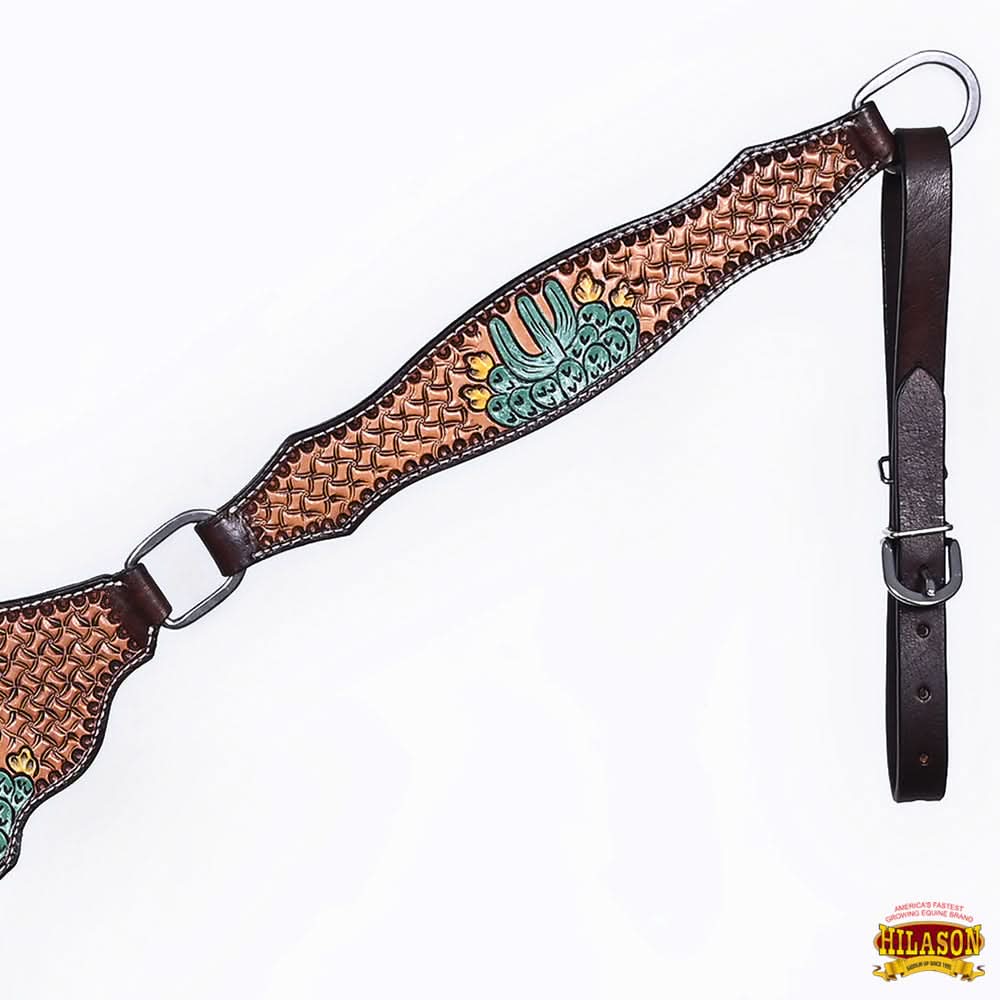 HILASON Western Horse Hand Carved American Leather Breast Collar Headstall