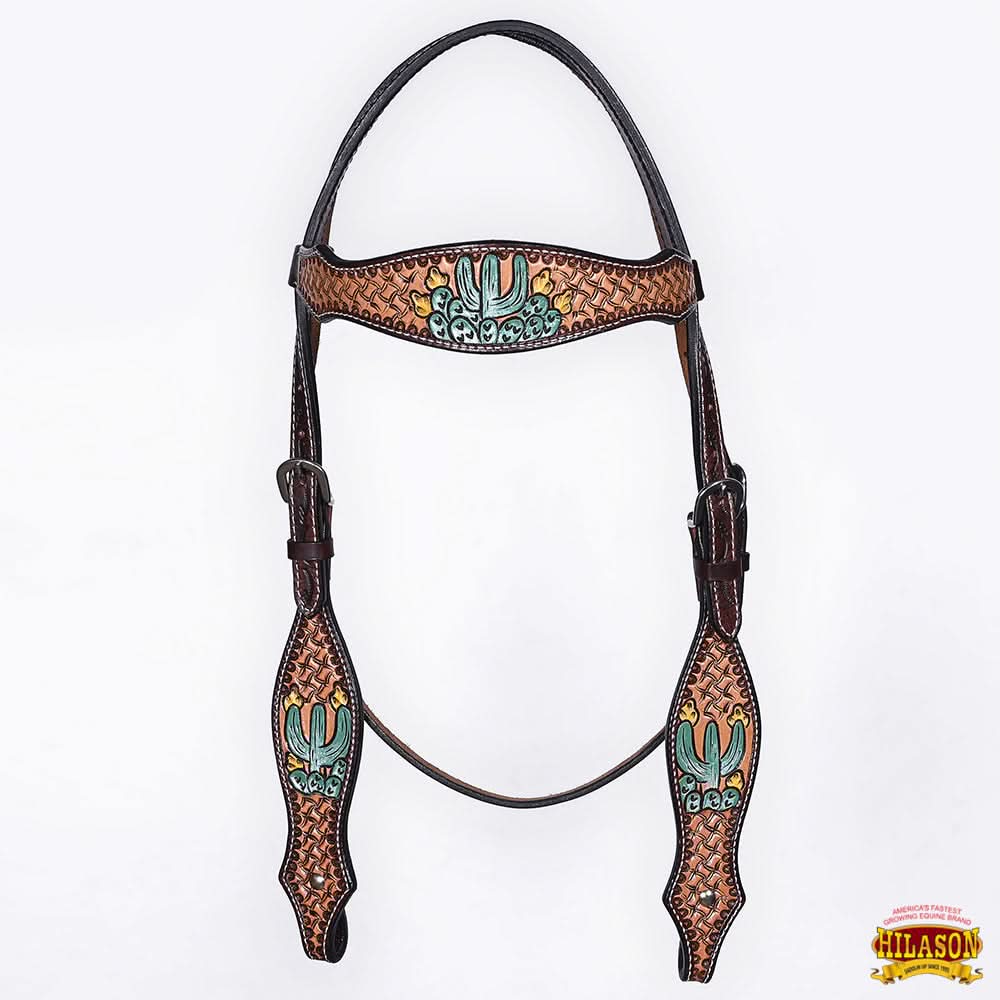 HILASON Western Horse Hand Carved American Leather Breast Collar Headstall