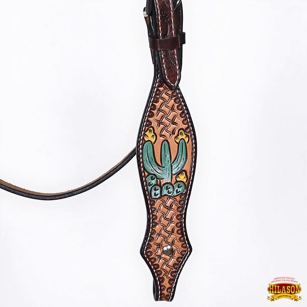 HILASON Western Horse Hand Carved American Leather Breast Collar Headstall