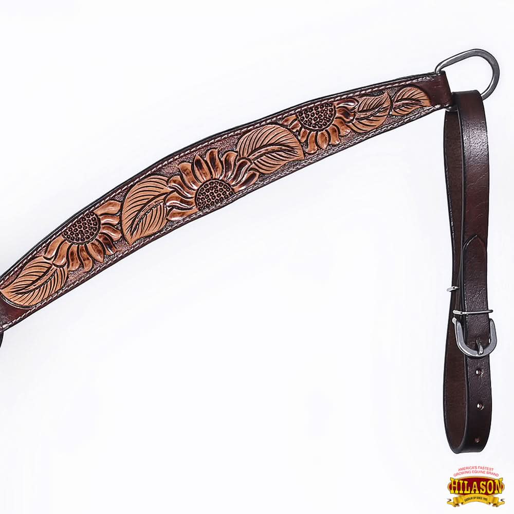HILASON Western Horse Hand Carved American Leather Breast Collar Headstall