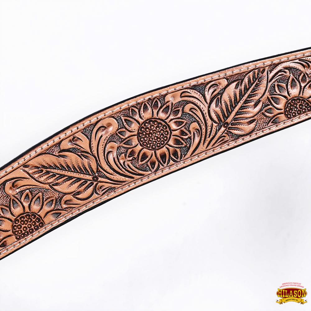 HILASON Western Horse Hand Carved American Leather Breast Collar Headstall