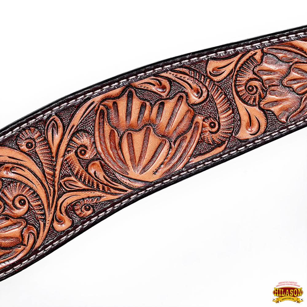 HILASON Western Horse Hand Carved American Leather Breast Collar Headstall