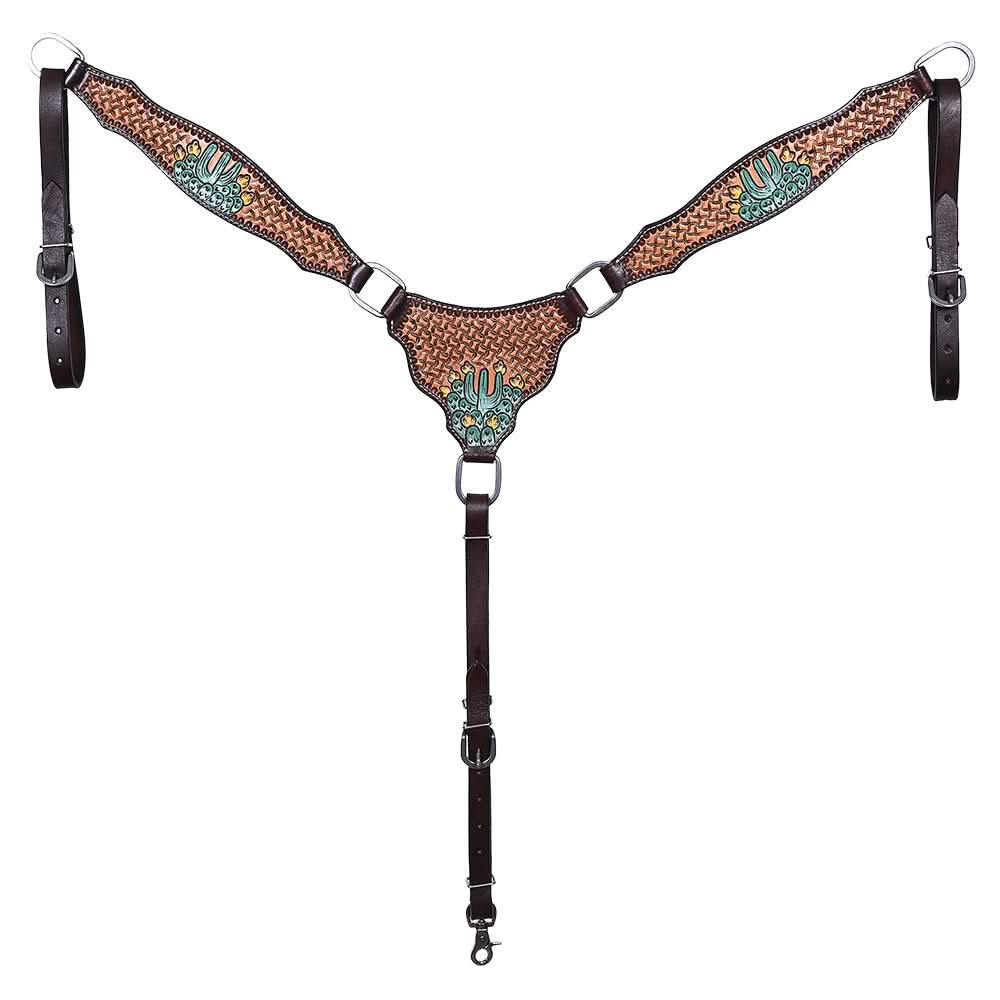 HILASON Western Horse Hand Carved American Leather Breast Collar Headstall