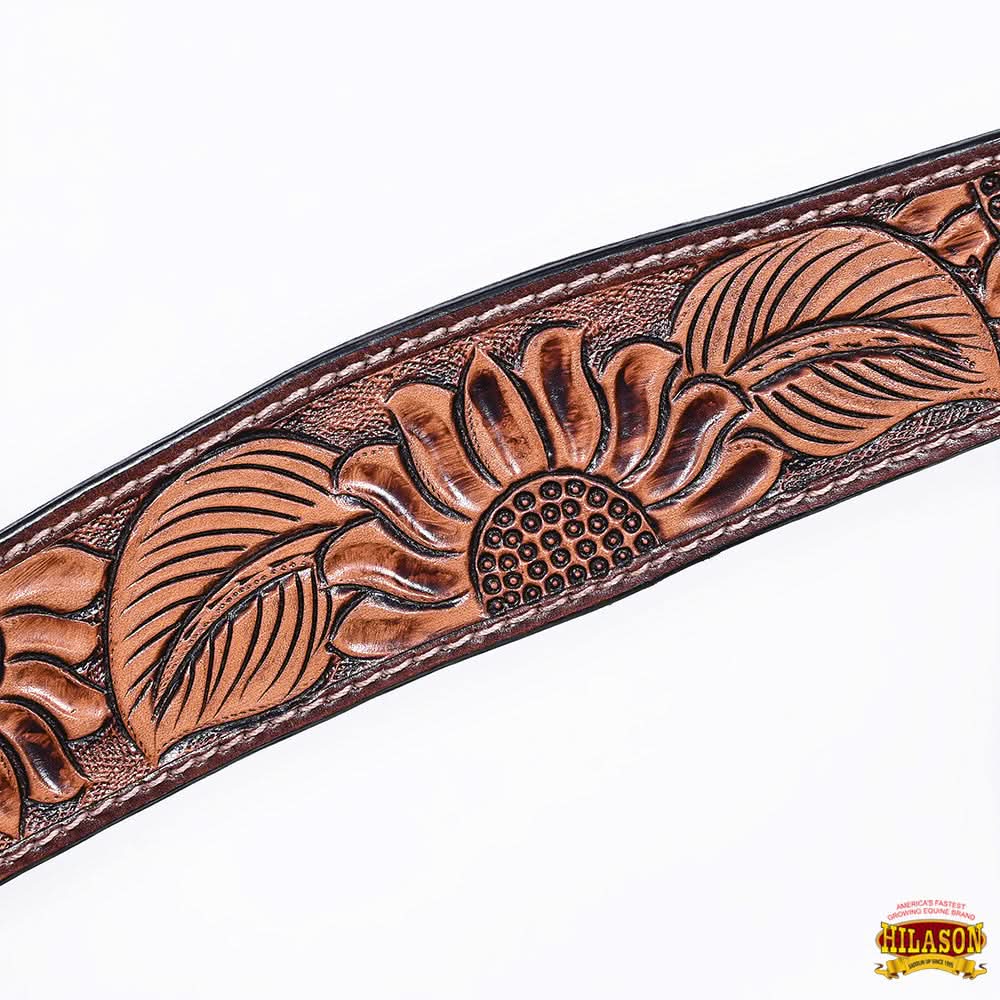 HILASON Western Horse Hand Carved American Leather Breast Collar Headstall