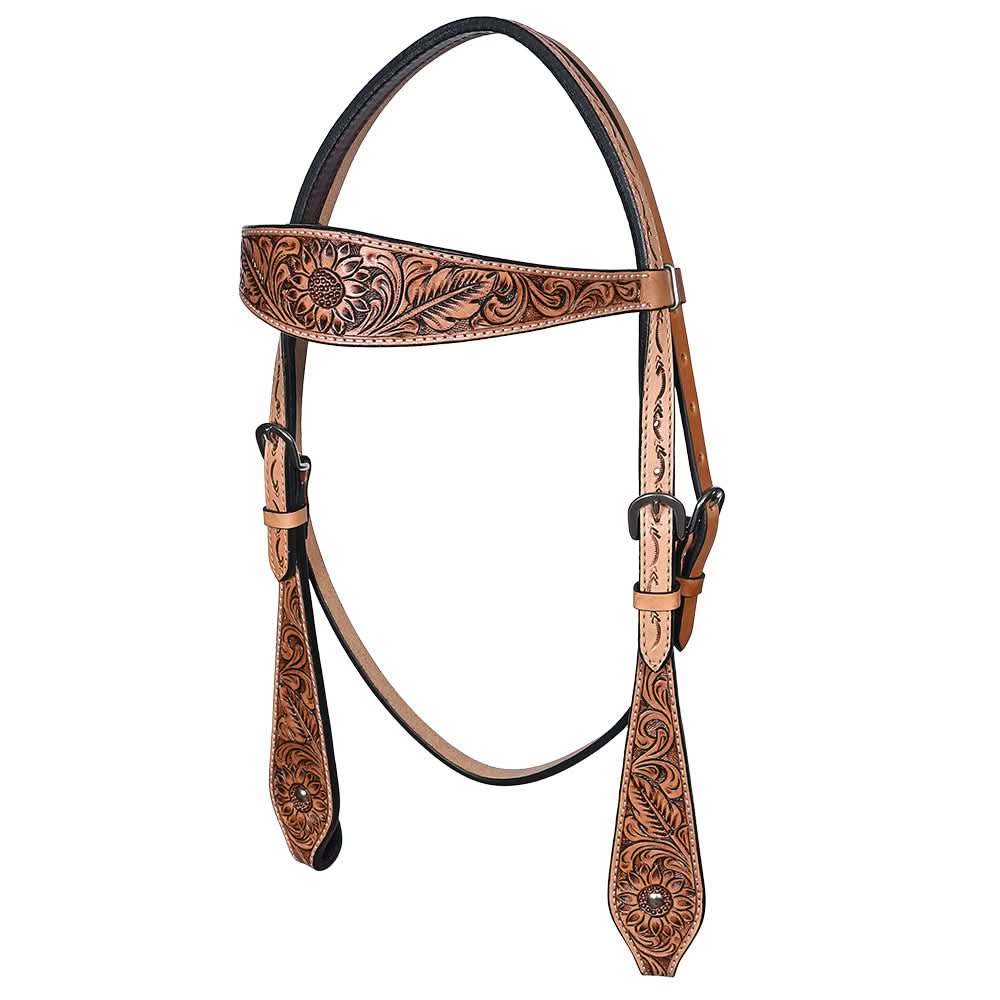 HILASON Western Horse Hand Carved American Leather Breast Collar Headstall