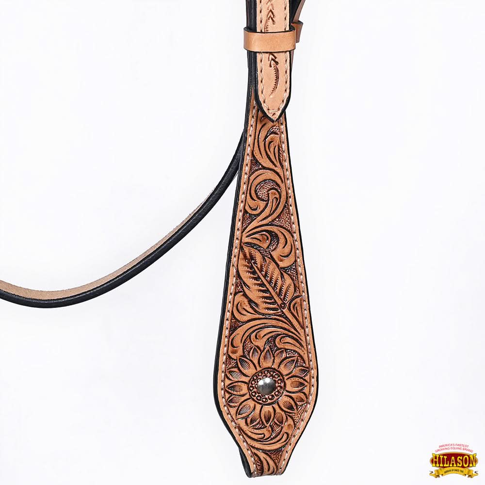 HILASON Western Horse Hand Carved American Leather Breast Collar Headstall