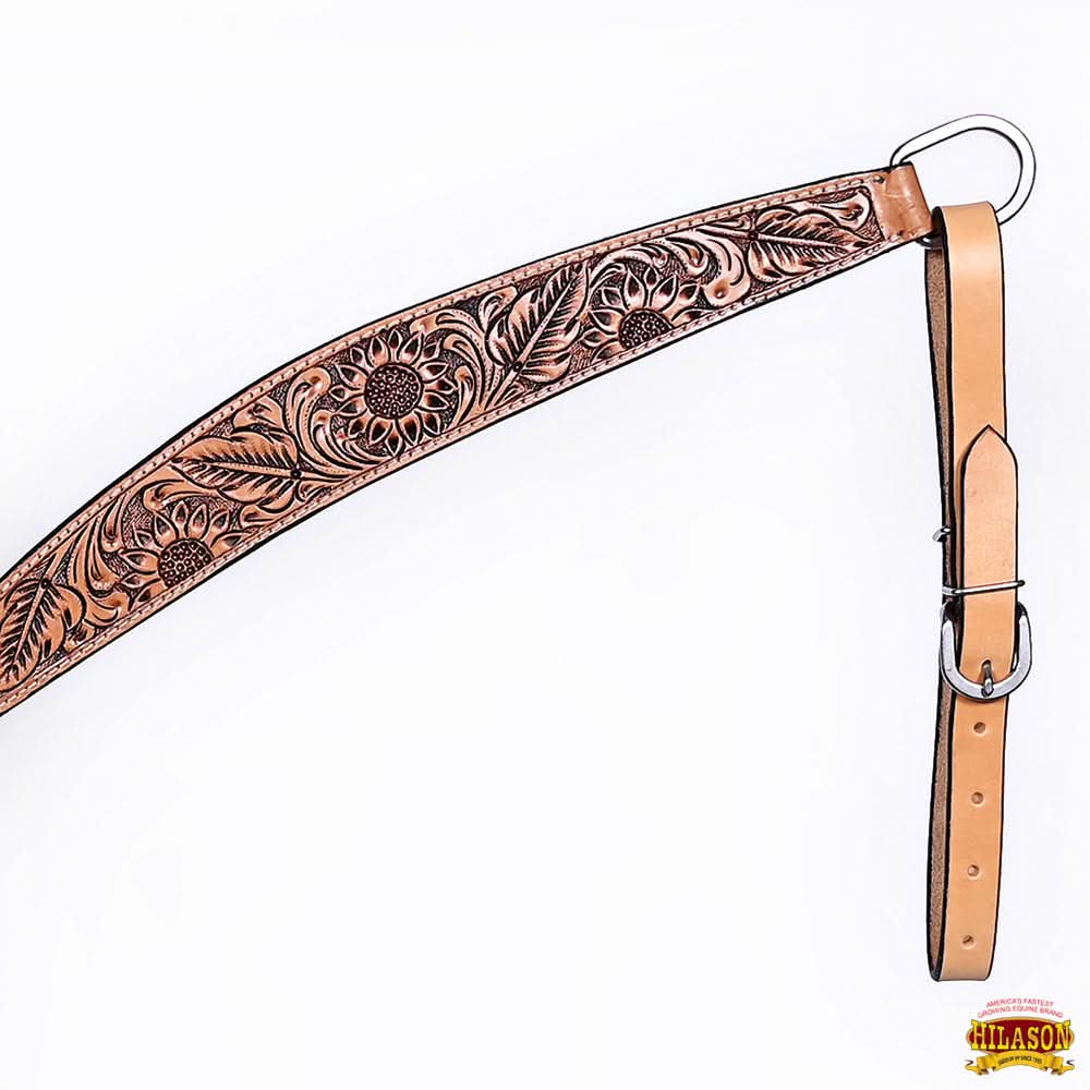 HILASON Western Horse Hand Carved American Leather Breast Collar Headstall