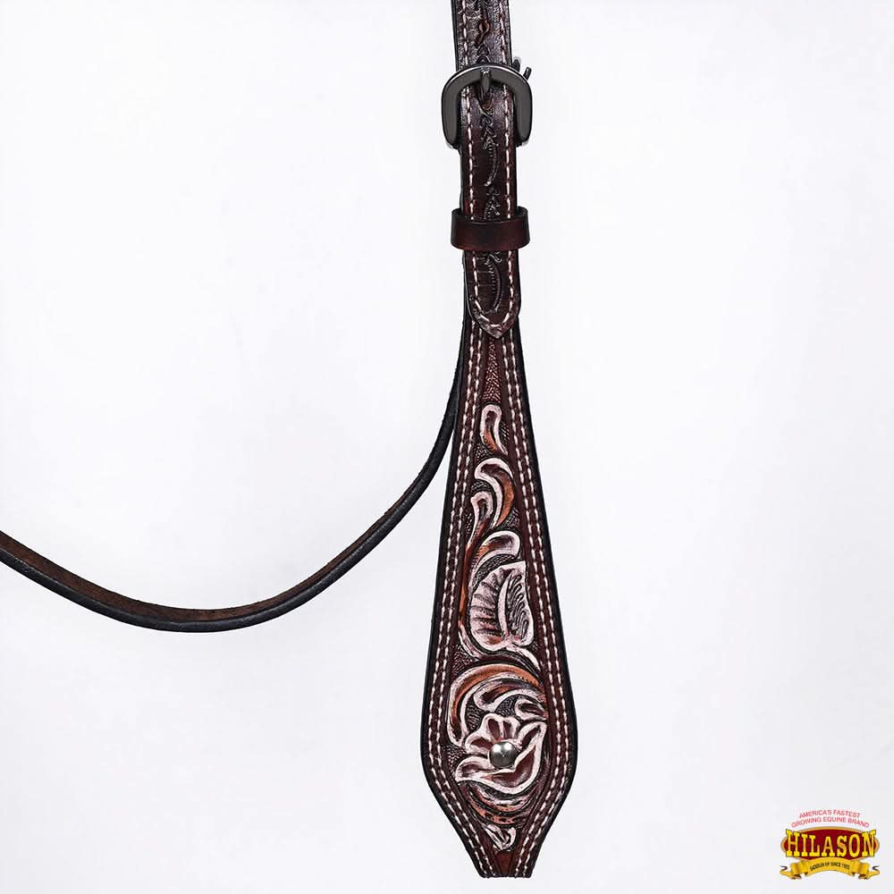 HILASON Western Horse Hand Carved American Leather Breast Collar Headstall