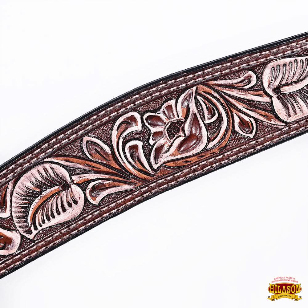 HILASON Western Horse Hand Carved American Leather Breast Collar Headstall
