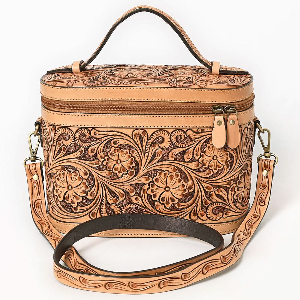 American Darling Jewelry Case Hand Tooled Genuine Leather Women Bag Western Handbag Purse