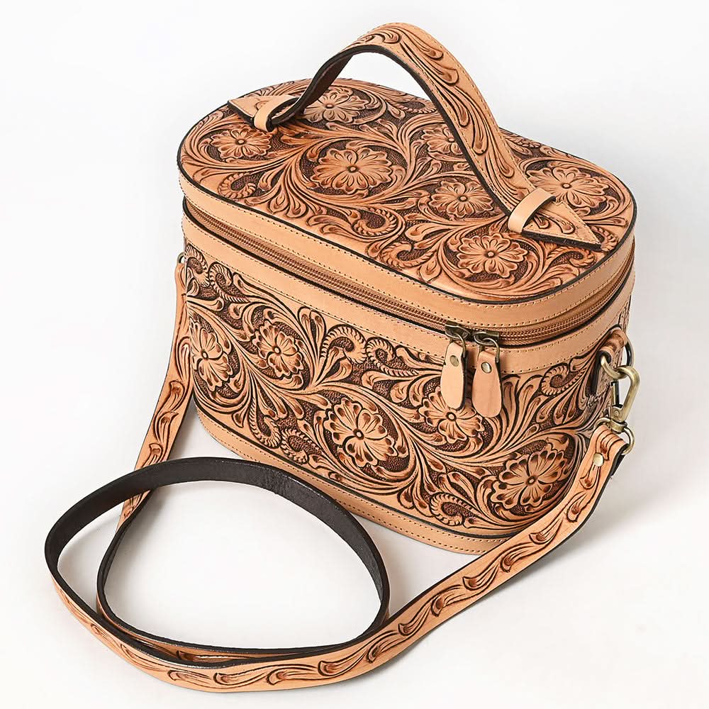 American Darling Jewelry Case Hand Tooled Genuine Leather Women Bag Western Handbag Purse