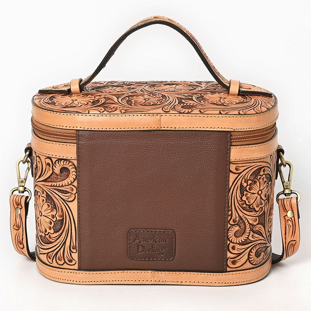 American Darling Jewelry Case Hand Tooled Genuine Leather Women Bag Western Handbag Purse