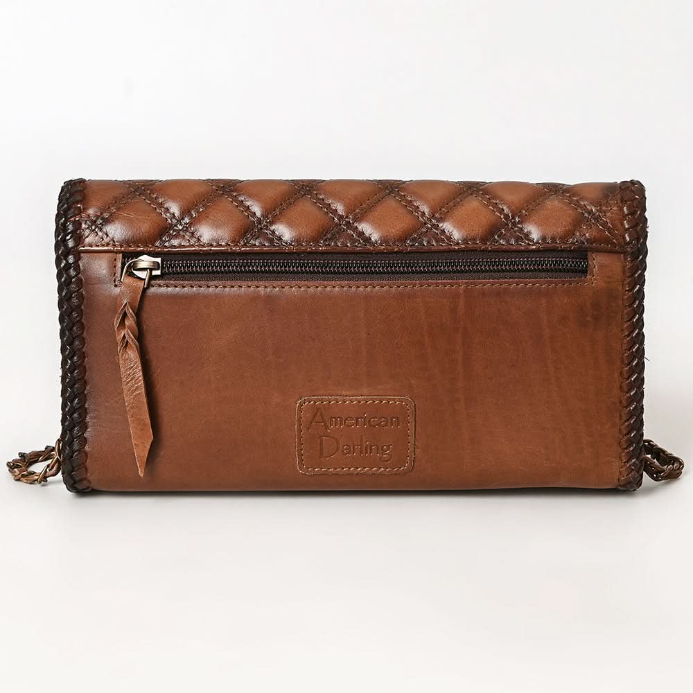 American Darling Western Cross Body Genuine Leather Handbag Purse Wallet Bag For Women Girls Brown