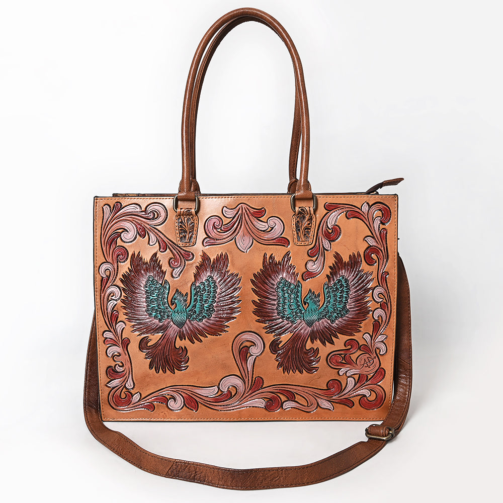 American Darling Tote Hand Tooled Printed Genuine Leather Women Bag Western Handbag Purse