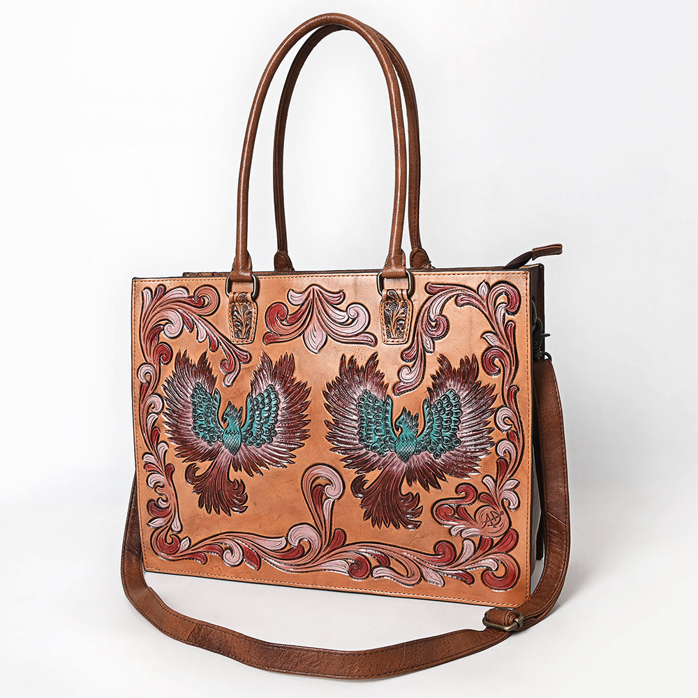 American Darling Tote Hand Tooled Printed Genuine Leather Women Bag Western Handbag Purse