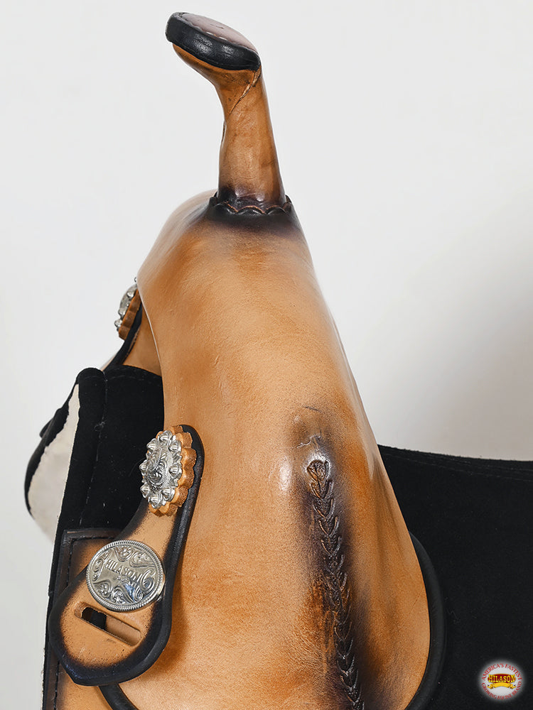15 In Hilason Western Horse Treeless Trail Genuine American Leather Saddle Tan