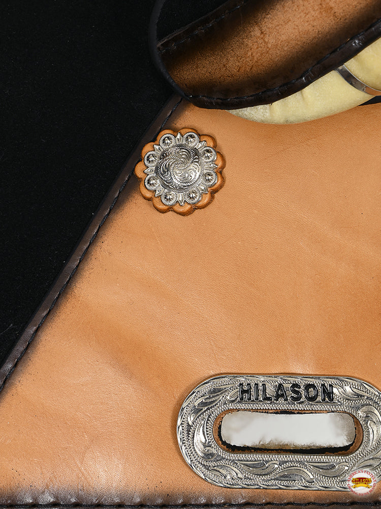 15 In Hilason Western Horse Treeless Trail Genuine American Leather Saddle Tan