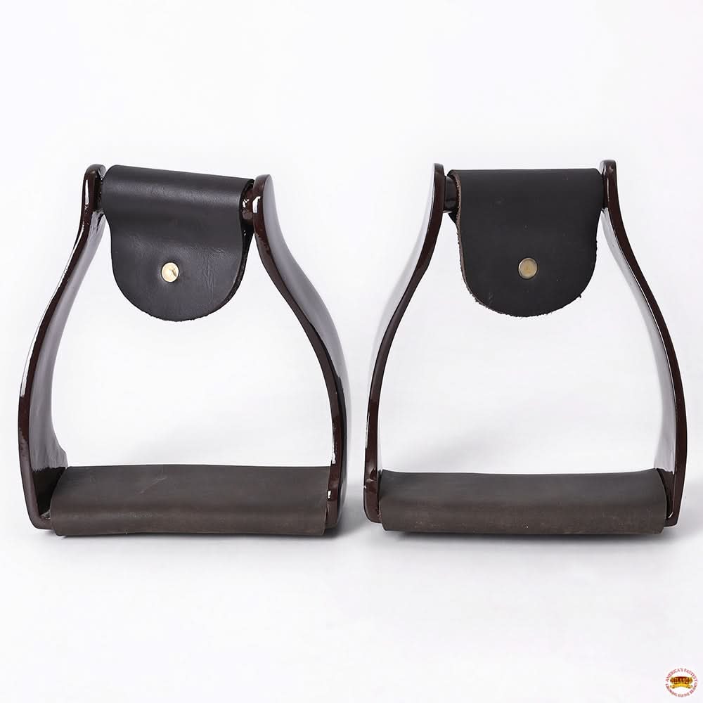 HILASON 3 in Neck Western Horse Heavy Duty Iron Saddle Stirrups Pair